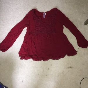 Maroon long sleeve top
